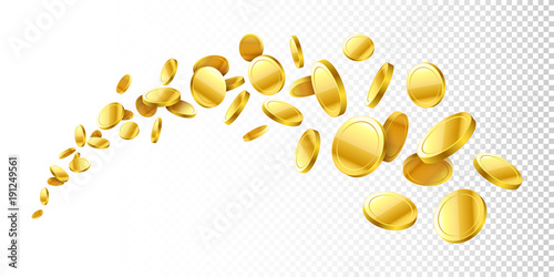 Flying gold coins