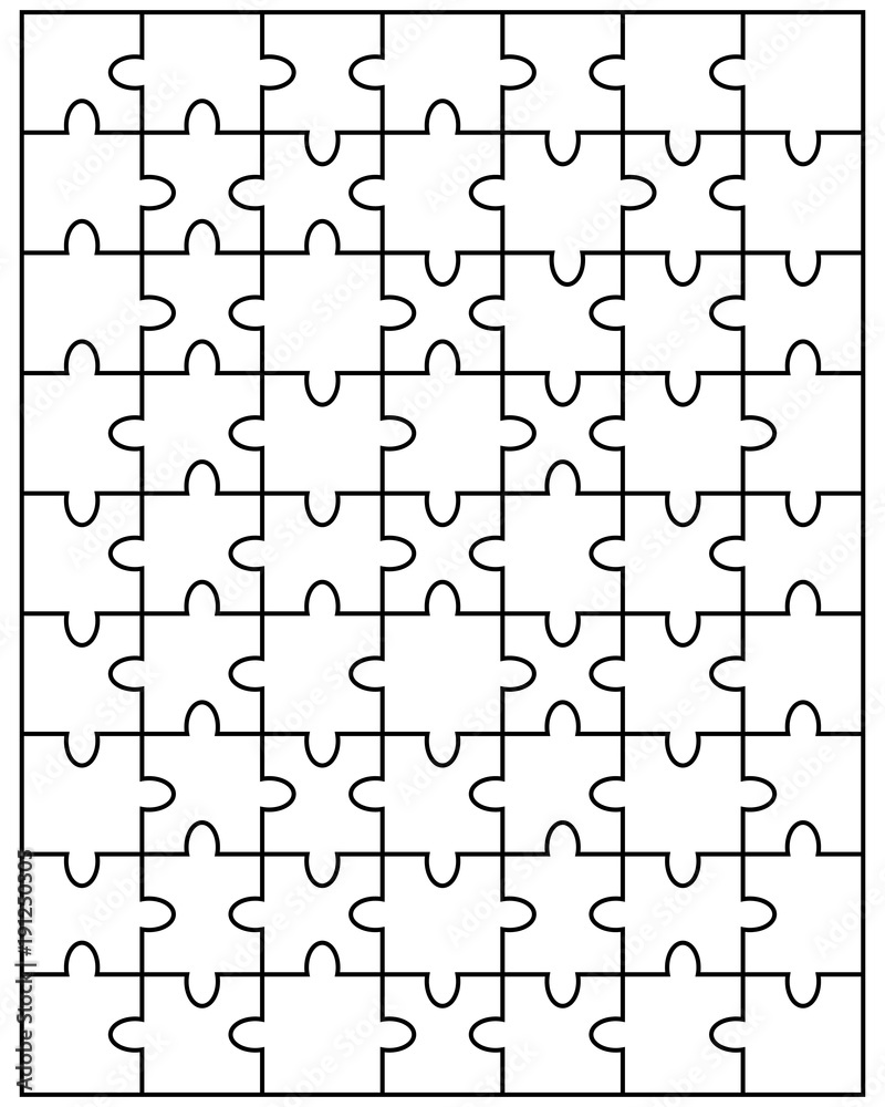 Illustration of separate parts of white puzzle Illustration of separate parts of white puzzle