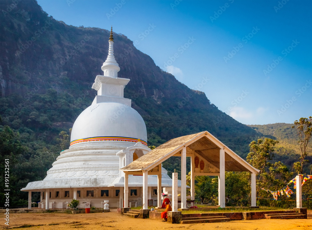 A Buddhist stupa on the way to Adams Peak, Sri Lanka
