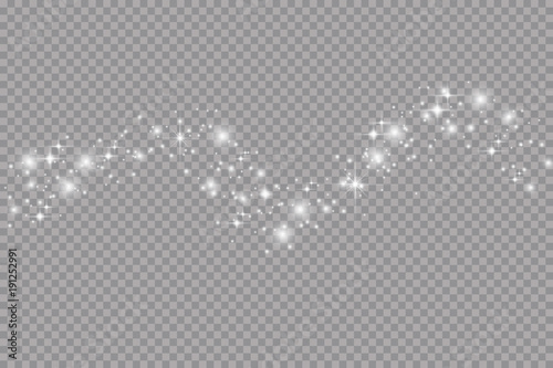 Glow light effect. Vector illustration. Christmas flash.Star dust. Decoration for advertising. 