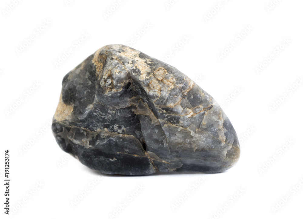 Black flint stone isolated on white background Black flint stone isolated on white background