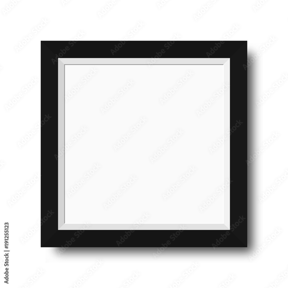 Photo frame with black borders. Wooden photo frame with blank space for motivational text, quotes, pictures and posters Photo frame with black borders. Wooden photo frame with blank space for motivational text, quotes, pictures and posters
