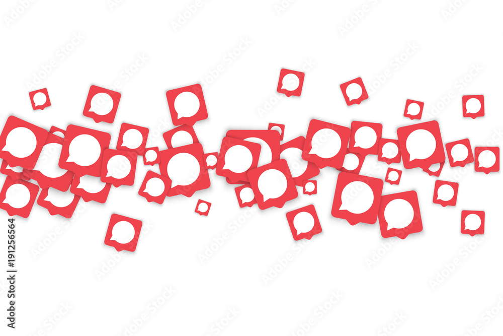 Social media background with chat notification bubbles in icons. Social media background with chat notification bubbles in icons.