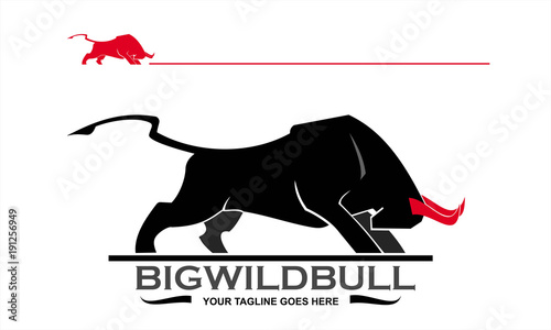 Bull, Bull fighter, Bull icon in black, Bull mascot in red.