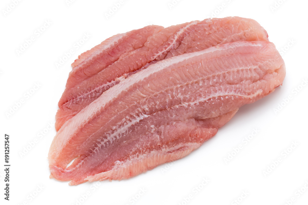 Fillet of Fish Pangasius. Isolated on white background. Fillet of Fish Pangasius. Isolated on white background.