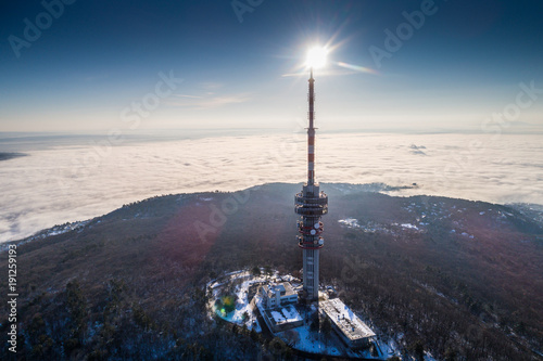 TV tower in forest