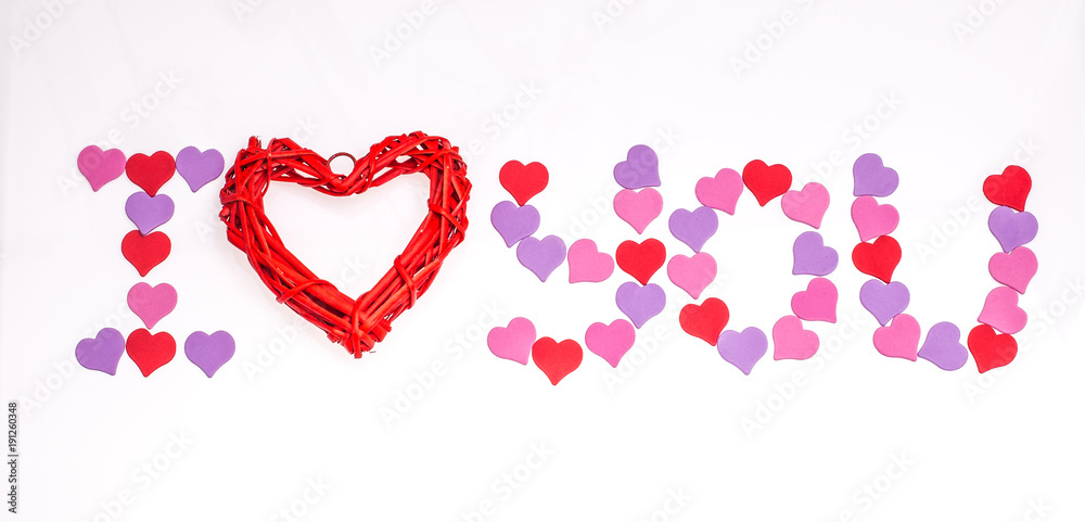 Valentine's Day, February 14. Inscriptions about love.