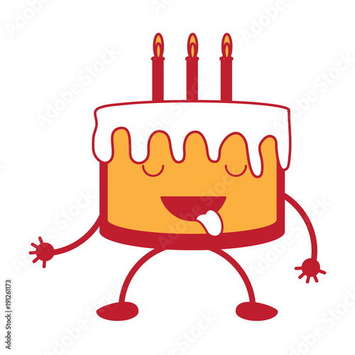 kawaii birthday cake icon