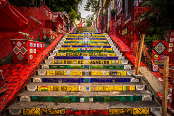 Wandcirkels Rio de Janeiro Selarón trappen in historisch Rio centrum  © rpbmedia