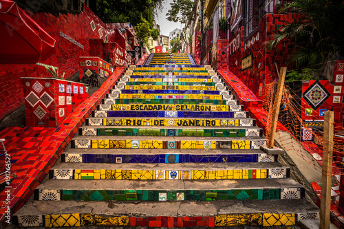 Rio de Janeiro - June 21, 2017: The Selaron Steps in the historic center of Rio de Janeiro, Brazil