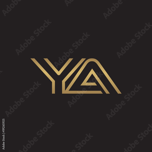 initial letter logo line unique modern, gold color