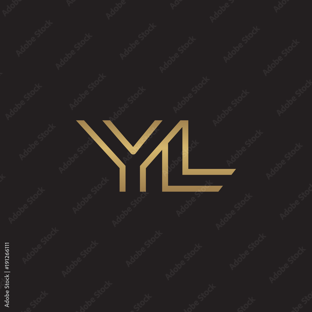 initial letter logo line unique modern, gold color