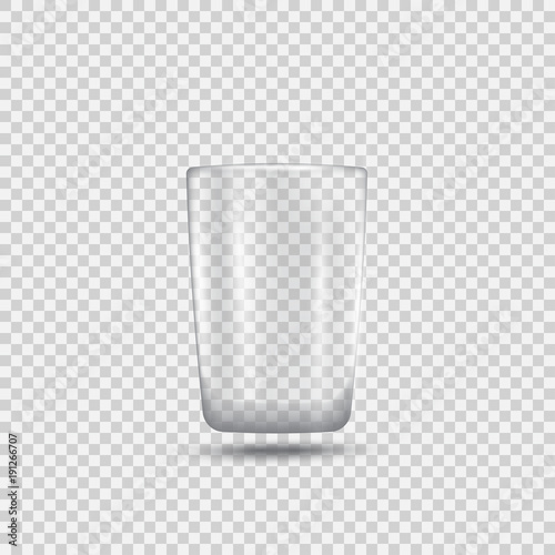 Realistic empty glossy glass