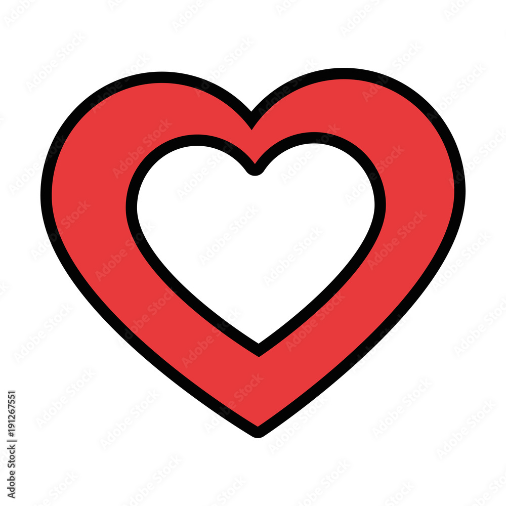 heart icon over white background colorful design vector illustration