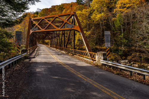Historic Truss Crossing in Autumn - Mountville Road Bridge - Lawrence County  Pennsylvania