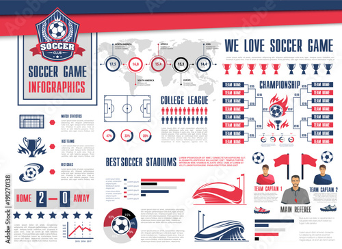 Soccer or football sport game infographic design