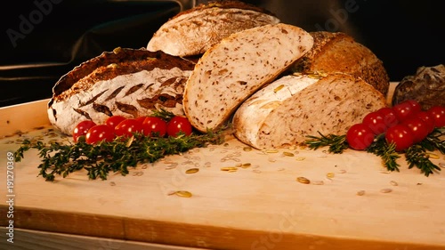 fresh baked bread. beautiful bread in the bakery