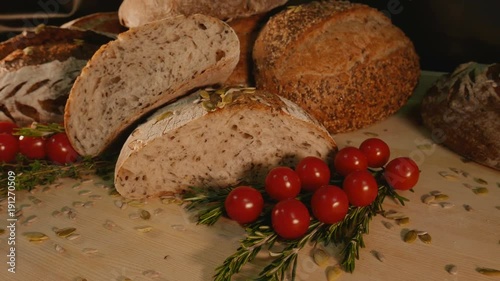 fresh baked bread. beautiful bread in the bakery