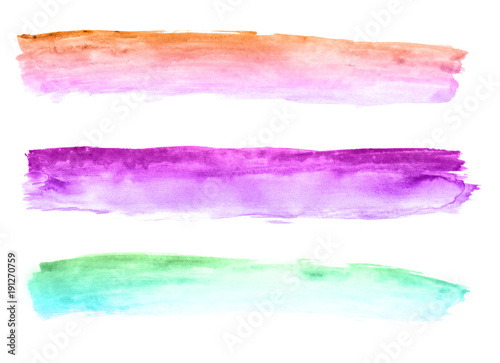 Three Mulitcolored Watercolored Banners