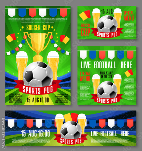 Sport pub invitation ticket for football event