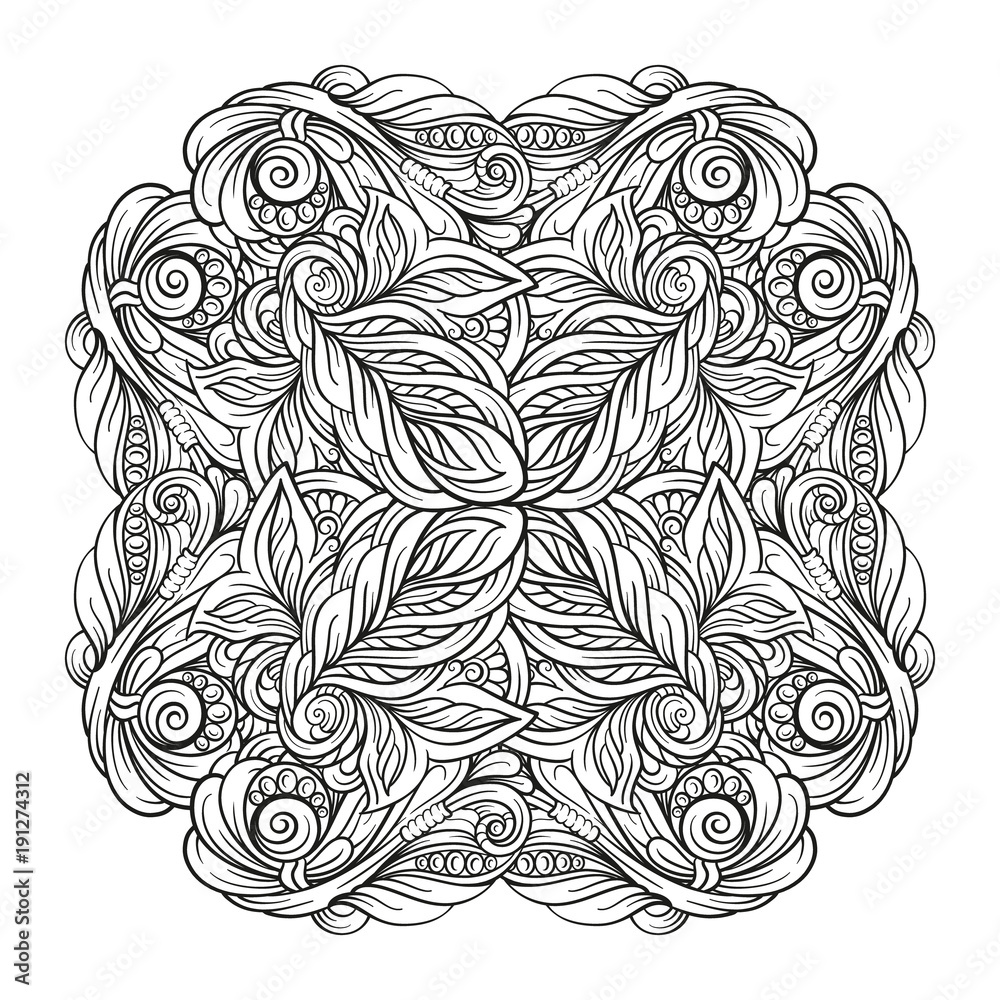 Vector abstract black and white square motif.