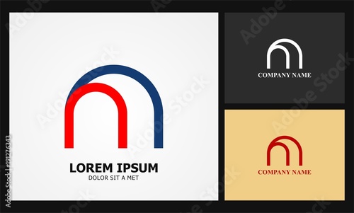 letter m n business retro logo