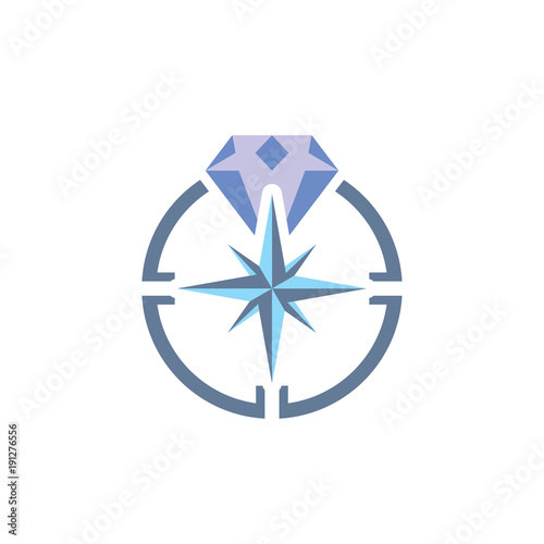 Diamond Compass Logo Icon Design