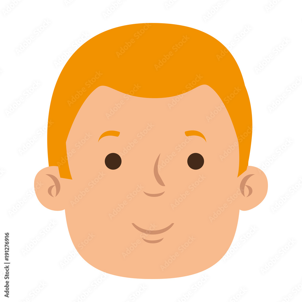 young man head avatar character vector illustration design