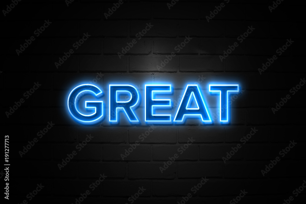 Obraz premium Great neon Sign on brickwall