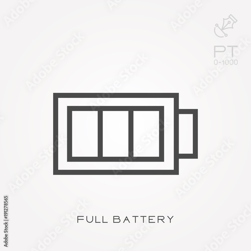 Line icon full battery