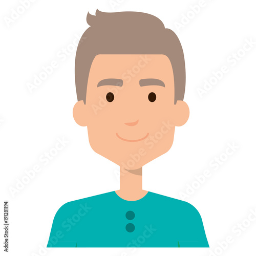 young man avatar character vector illustration design