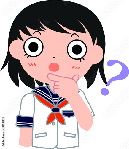 セーラー服を着たショートカットの女子生徒　？