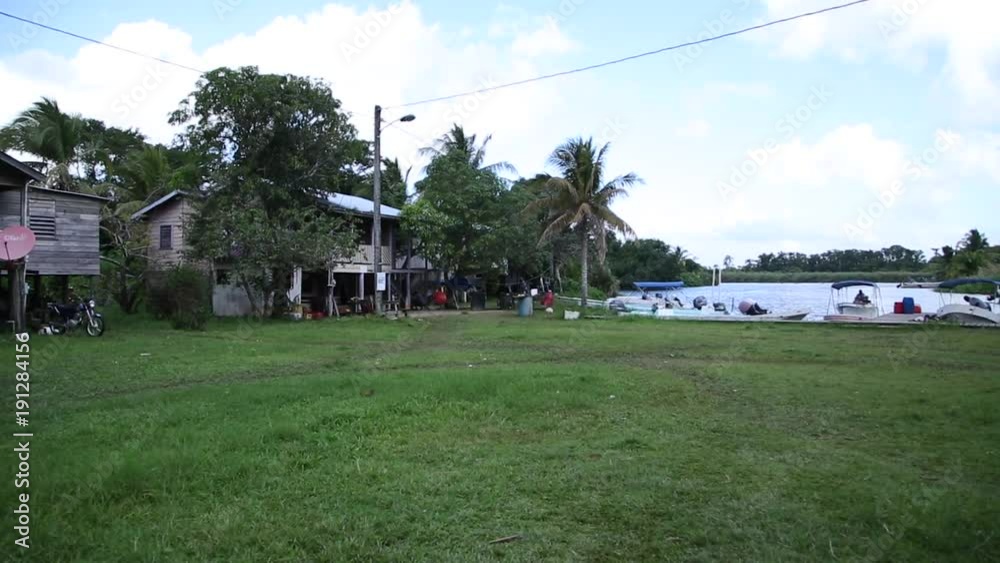 Fisherman village, about 150 families live by the Monkey River and the Caribbean Sea in Belize. Fisherman village, about 150 families live by the Monkey River and the Caribbean Sea in Belize.