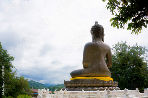 Back side of big buddha statue at Wat Phutthasiwat temple in Betong  Yala  Thailand