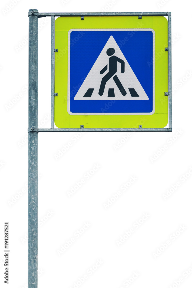 Pedestrian crossing sign close up isolated Pedestrian crossing sign close up isolated