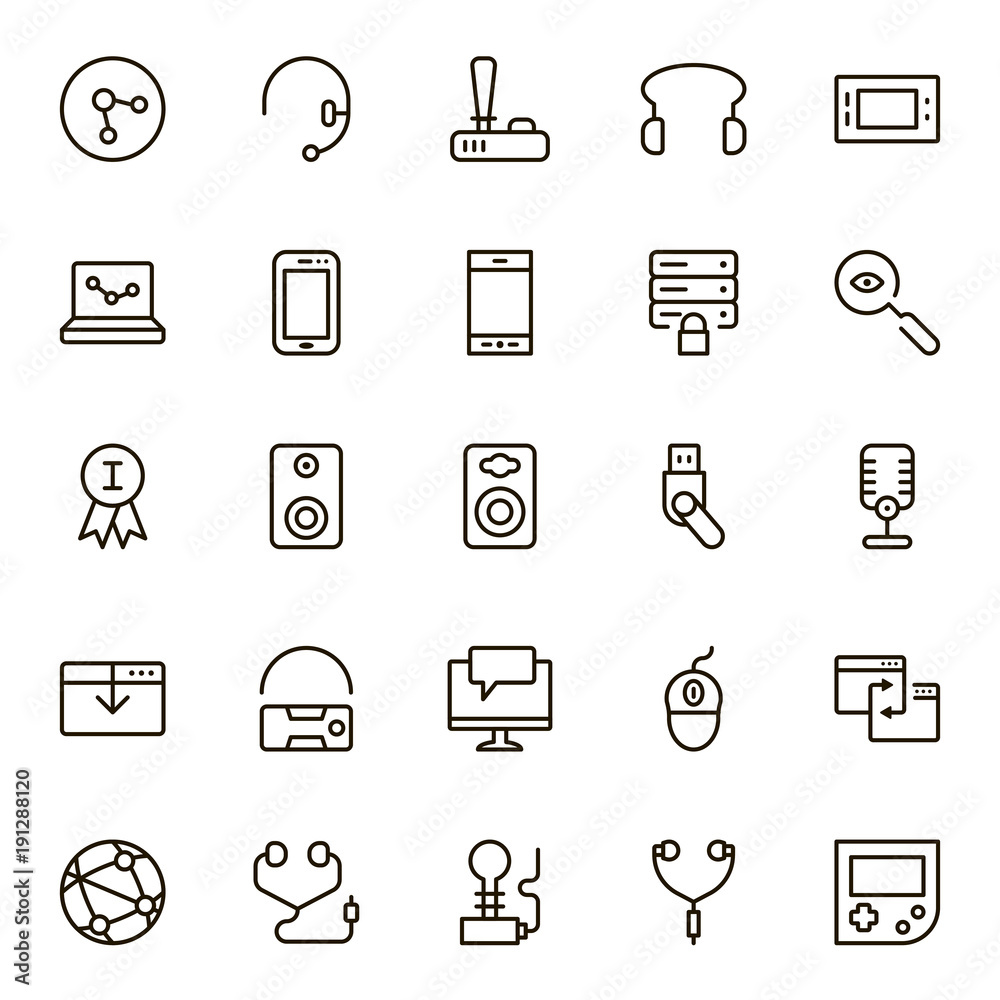 Online game icon set. Online game icon set.
