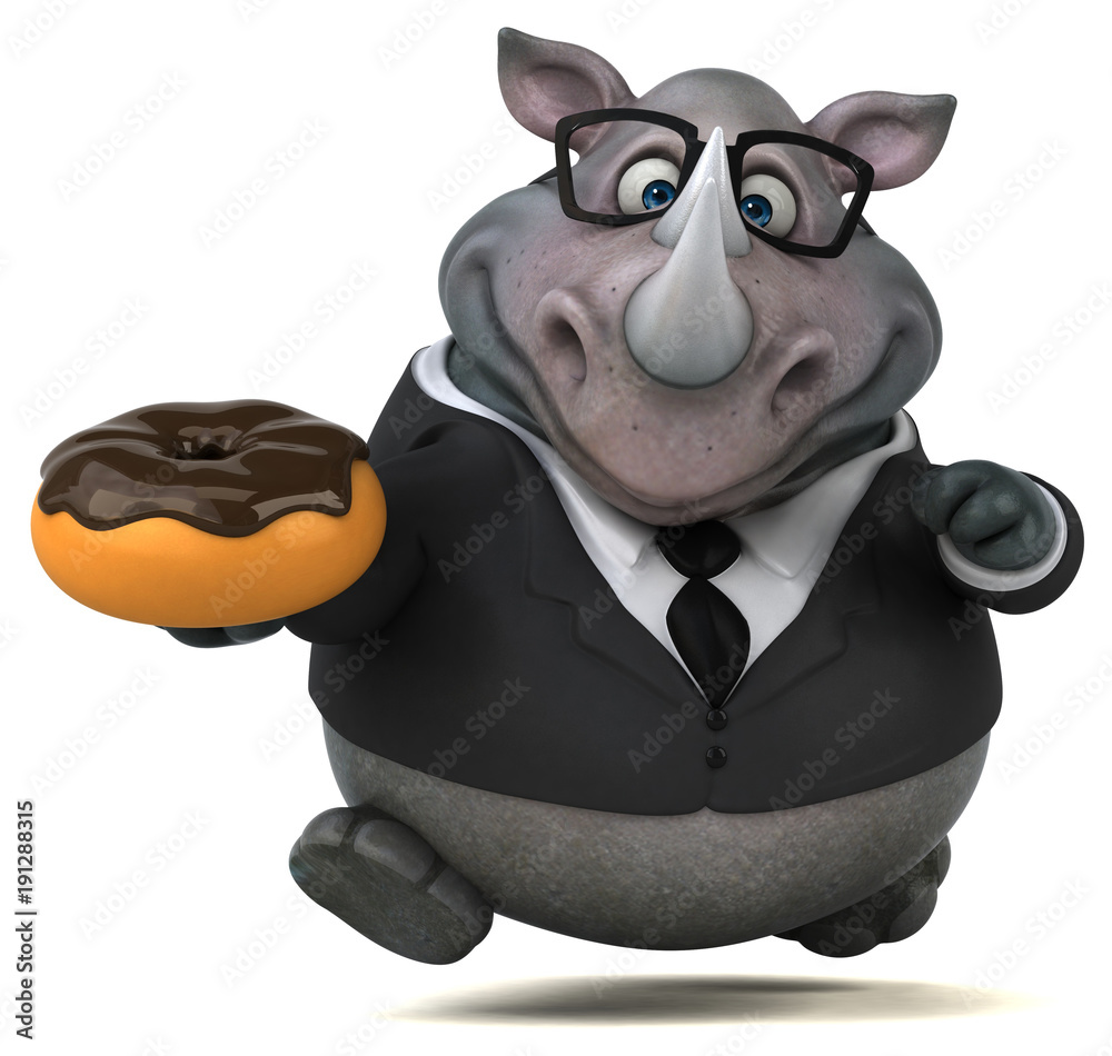 Naklejka premium Fun rhinoceros - 3D Illustration