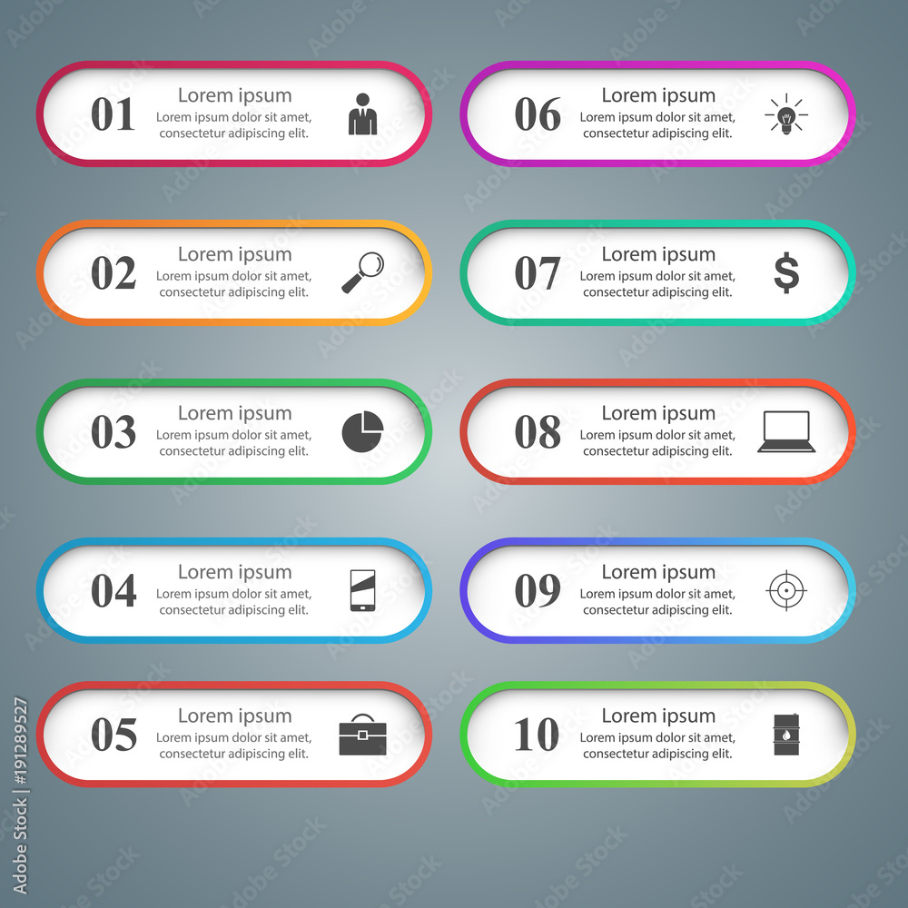 Business Infographics origami style Vector illustration. List of 10 items. Business Infographics origami style Vector illustration. List of 10 items.