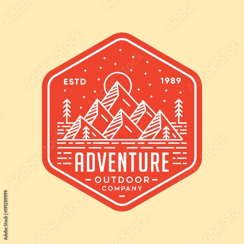 Mountain Adventure - vector logo/icon illustration
