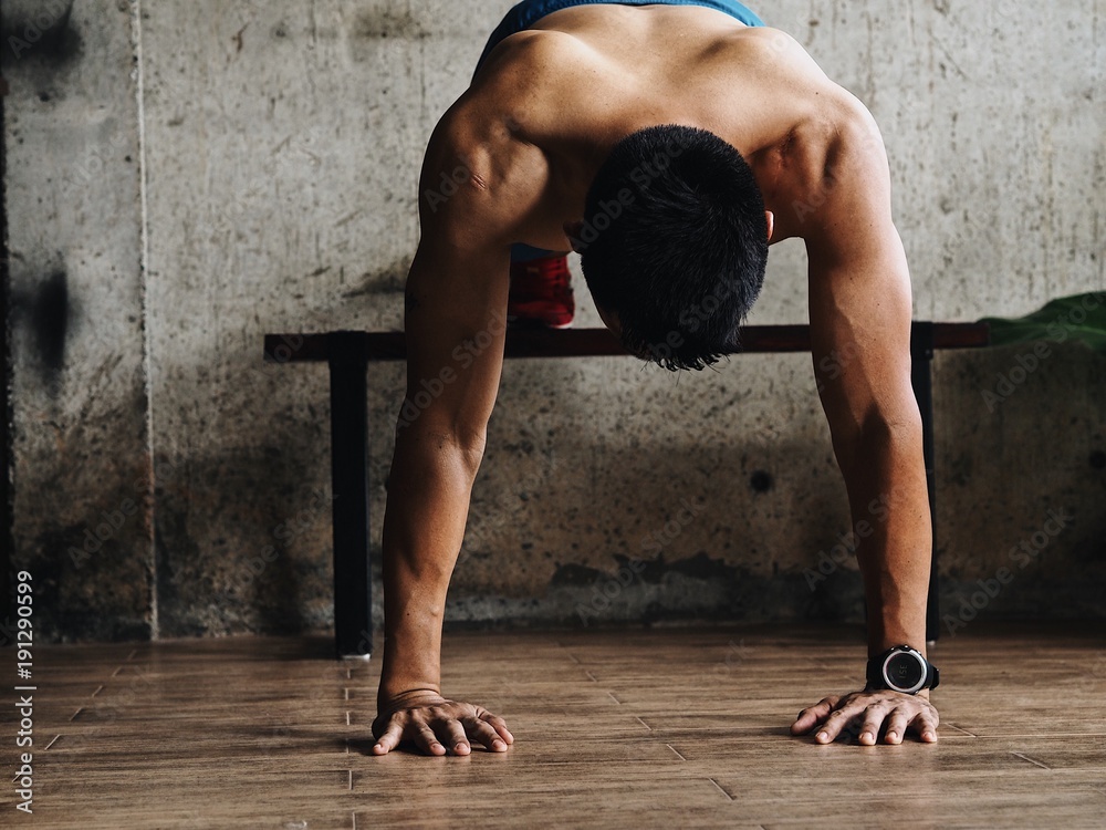 Sport man workout weight training in fitness. Sport man workout weight training in fitness.