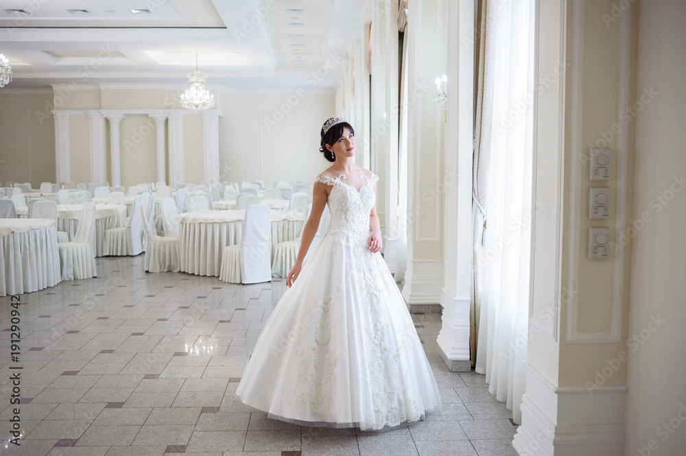 Fototapeta premium Beautiful bride in wedding dress