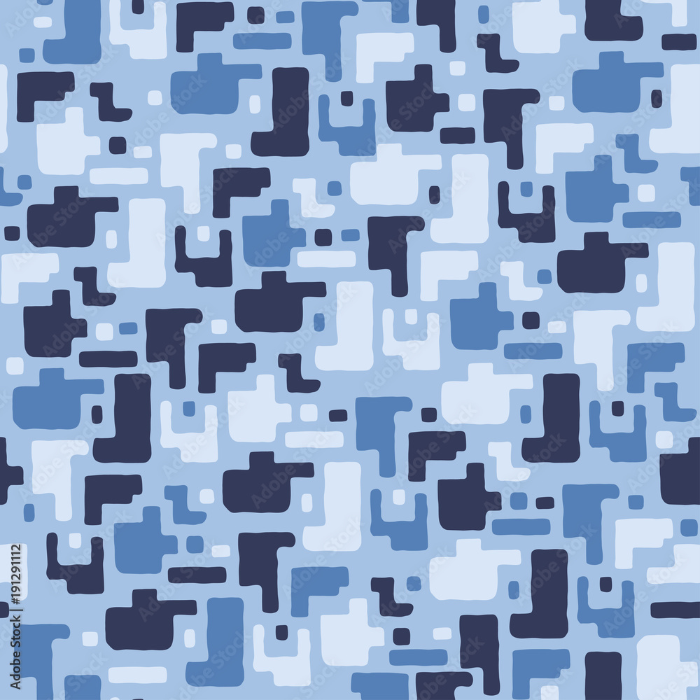 Camouflage pattern background, seamless vector illustration. Classic  military clothing style. Masking army camo, repeat print for Wallpapers or  prints on fabric. Blue, sea colors, marine texture. Stock-Vektorgrafik |  Adobe Stock