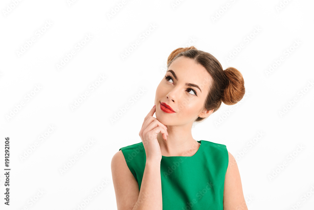 Close up portrait of a pensive young girl Close up portrait of a pensive young girl