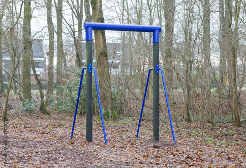 Fitness equipment in a forest - One stage of many