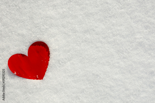 Valentine's Day Love hearts on snow