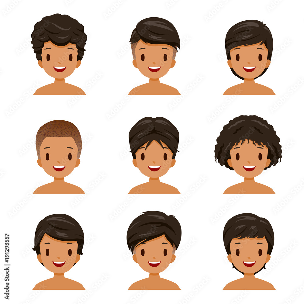 Tanned Skin Man With Different Hairstyles Set, Facial, Skin, Treatment, Beauty, Cosmetic, Makeup, Healthy, Lifestyle Tanned Skin Man With Different Hairstyles Set, Facial, Skin, Treatment, Beauty, Cosmetic, Makeup, Healthy, Lifestyle