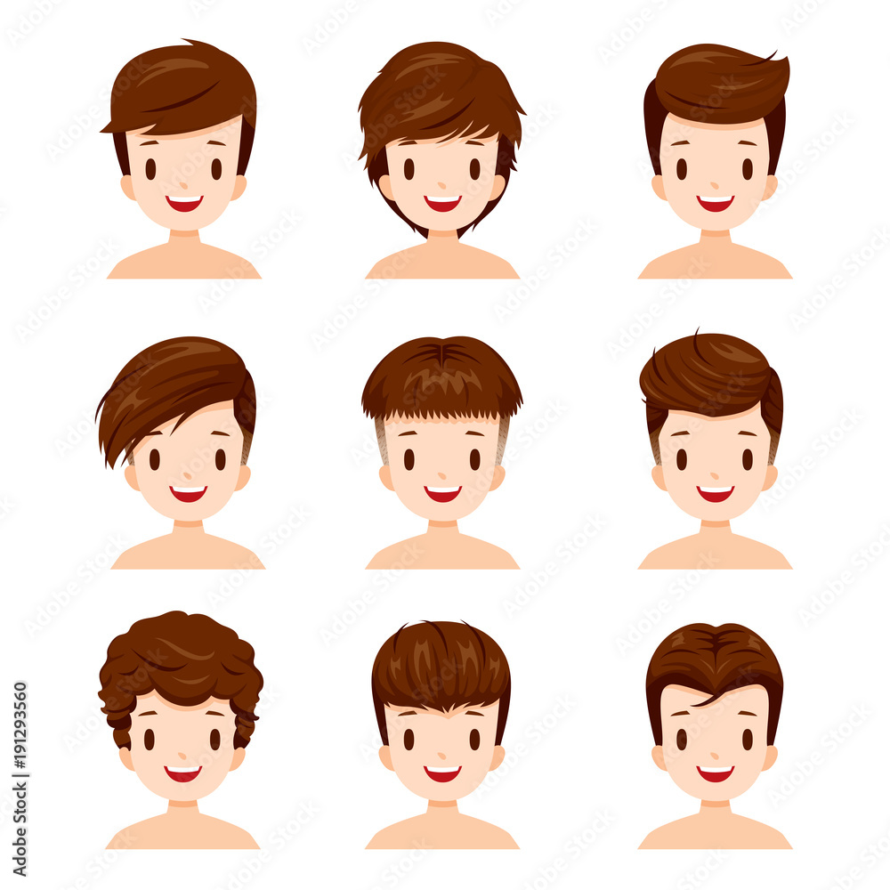 Man Faces With Different Hairstyles Set, Facial, Skin, Treatment, Beauty, Cosmetic, Makeup, Healthy, Lifestyle Man Faces With Different Hairstyles Set, Facial, Skin, Treatment, Beauty, Cosmetic, Makeup, Healthy, Lifestyle