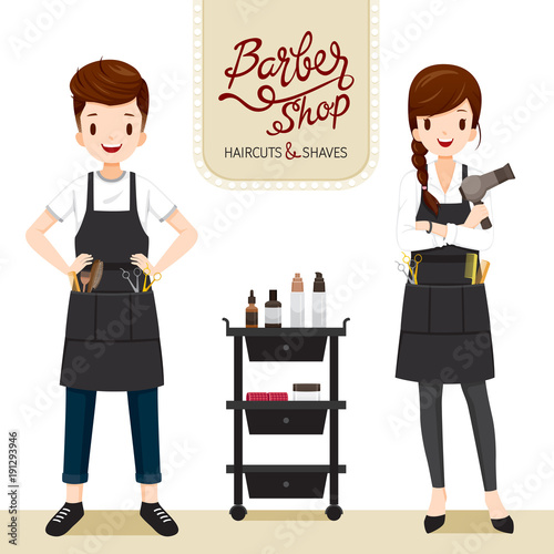 Relaxing Woman And Man In Barber Shop, Facial, Skin, Treatment, Beauty, Cosmetic, Makeup, Healthy, Lifestyle