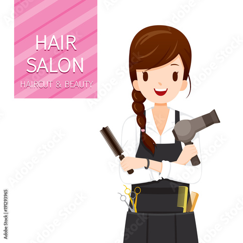 Woman Hairdresser With Hair Salon Equipment, Facial, Skin, Treatment, Beauty, Cosmetic, Makeup, Healthy, Lifestyle