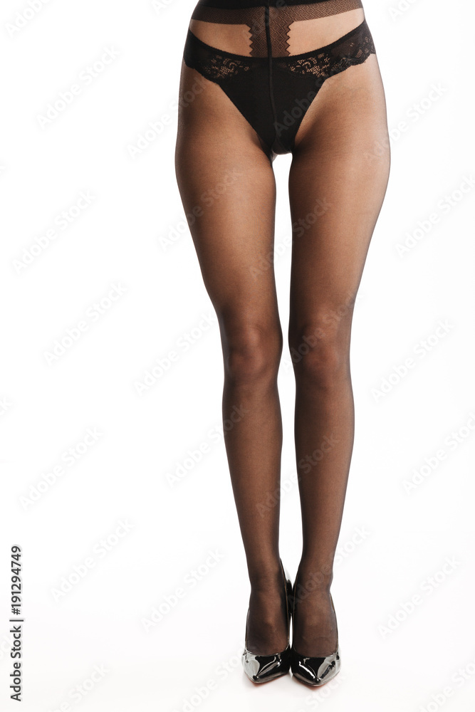 Sexy lady in shoes and elegant black tights Sexy lady in shoes and elegant black tights